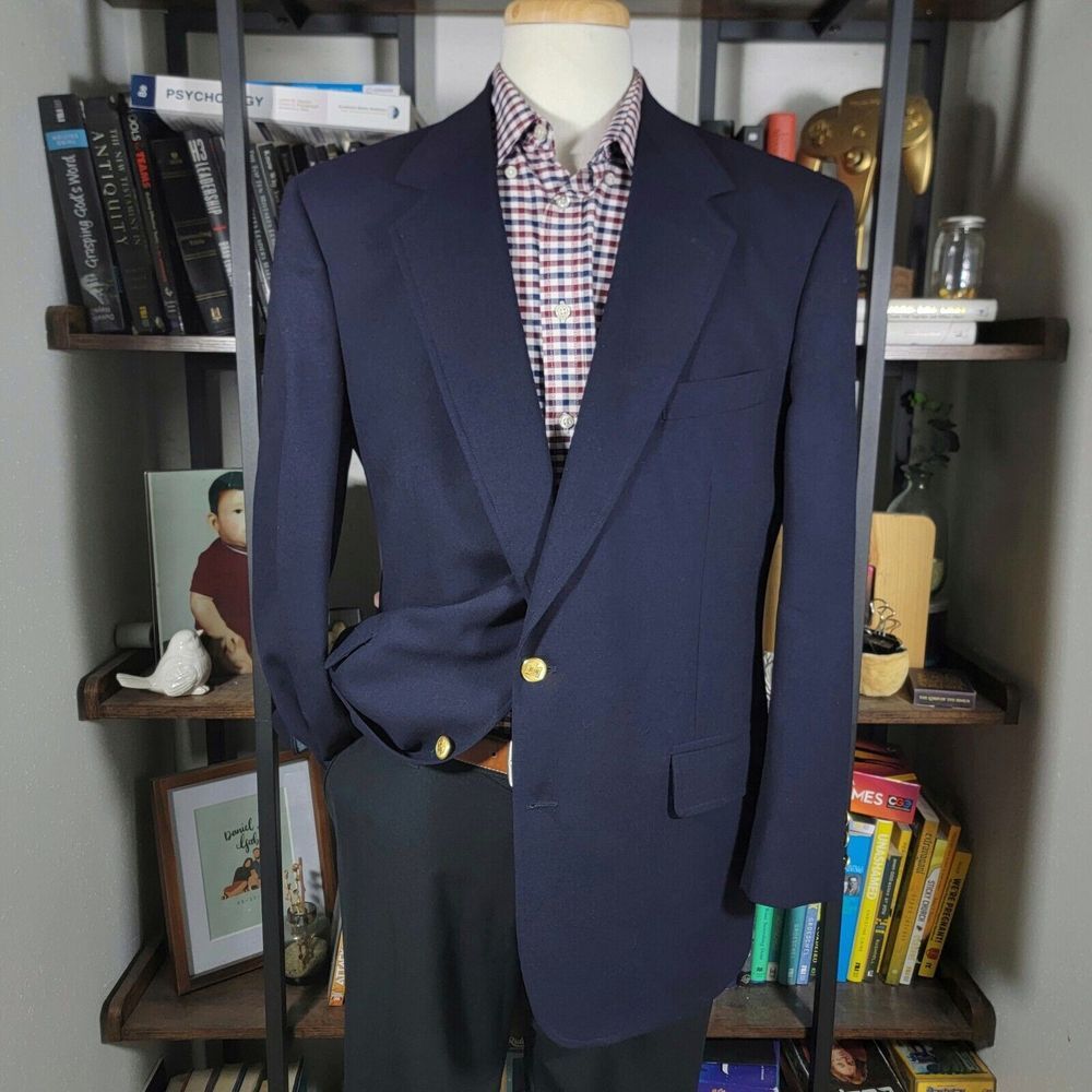 Brooks Brothers Blue Sport Coat with Notch Lapel